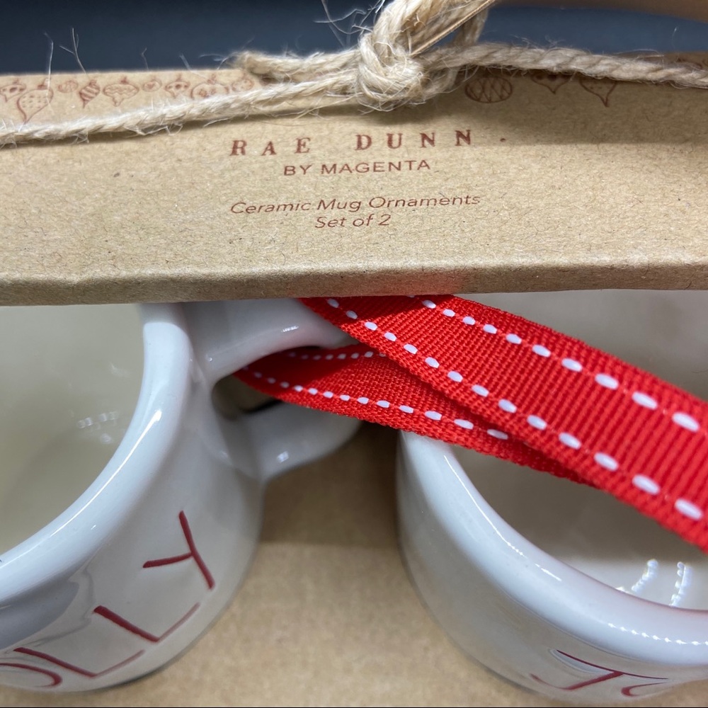 Rae Dunn Set of 2 Christmas Mug Ornaments - Picture 2 of 3
